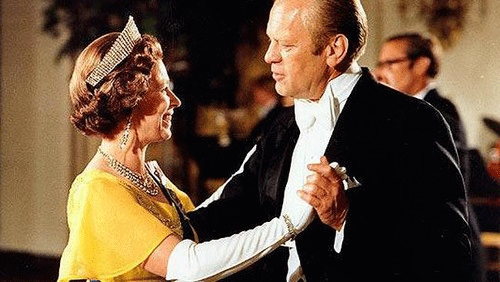 President Ford dances with Queen Elizabeth II at the White House in 1976.