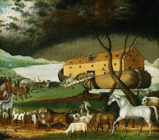 All the animals go to The Ark of Noah painted by the American artist Edward Hicks (1780-1849) - Philadelphia Museum of Art (USA)